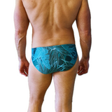 MENS CLASSIC TROPICAL GREEN SWIM BRIEFS