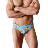 MENS CLASSIC HOT DOGS BLUE SWIM BRIEFS