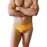 MENS CLASSIC STRIPE ORANGE SWIM BRIEFS