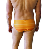 MENS CLASSIC STRIPE ORANGE SWIM BRIEFS